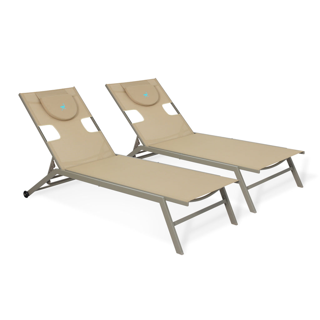 Ostrich -Chatham (2-Pack) All-weather Adjustable Outdoor Patio Chaise Lounge