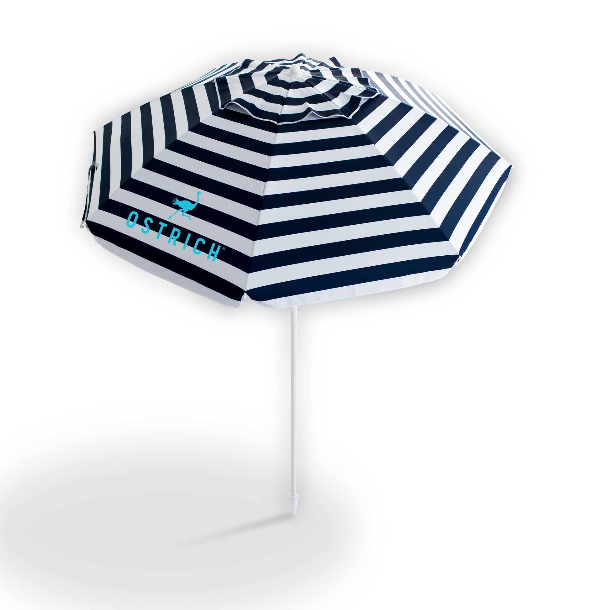 The Deluxe Umbrella - Navy Blue & White Stripe