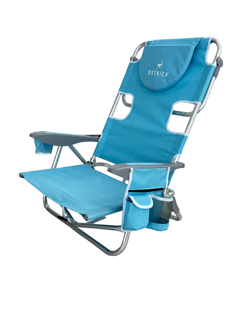 Ostrich Deluxe On Your Back Chair with Cooler Bag - Aluminum