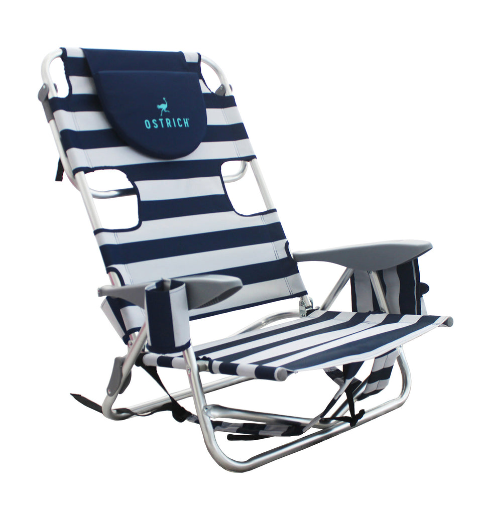 Ostrich Deluxe On Your Back Chair with Cooler Bag - Aluminum