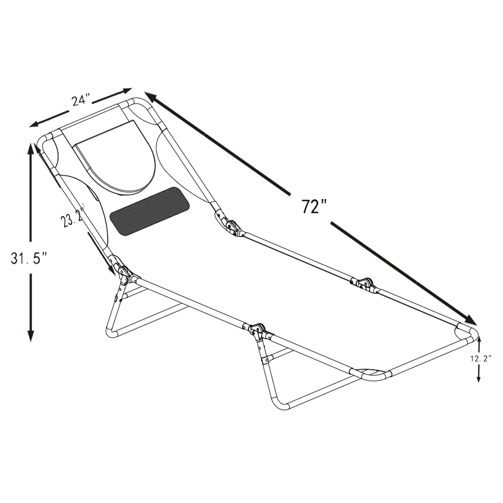 Ostrich Deluxe Chaise Lounge with Large Storage Bag Ostrich Products
