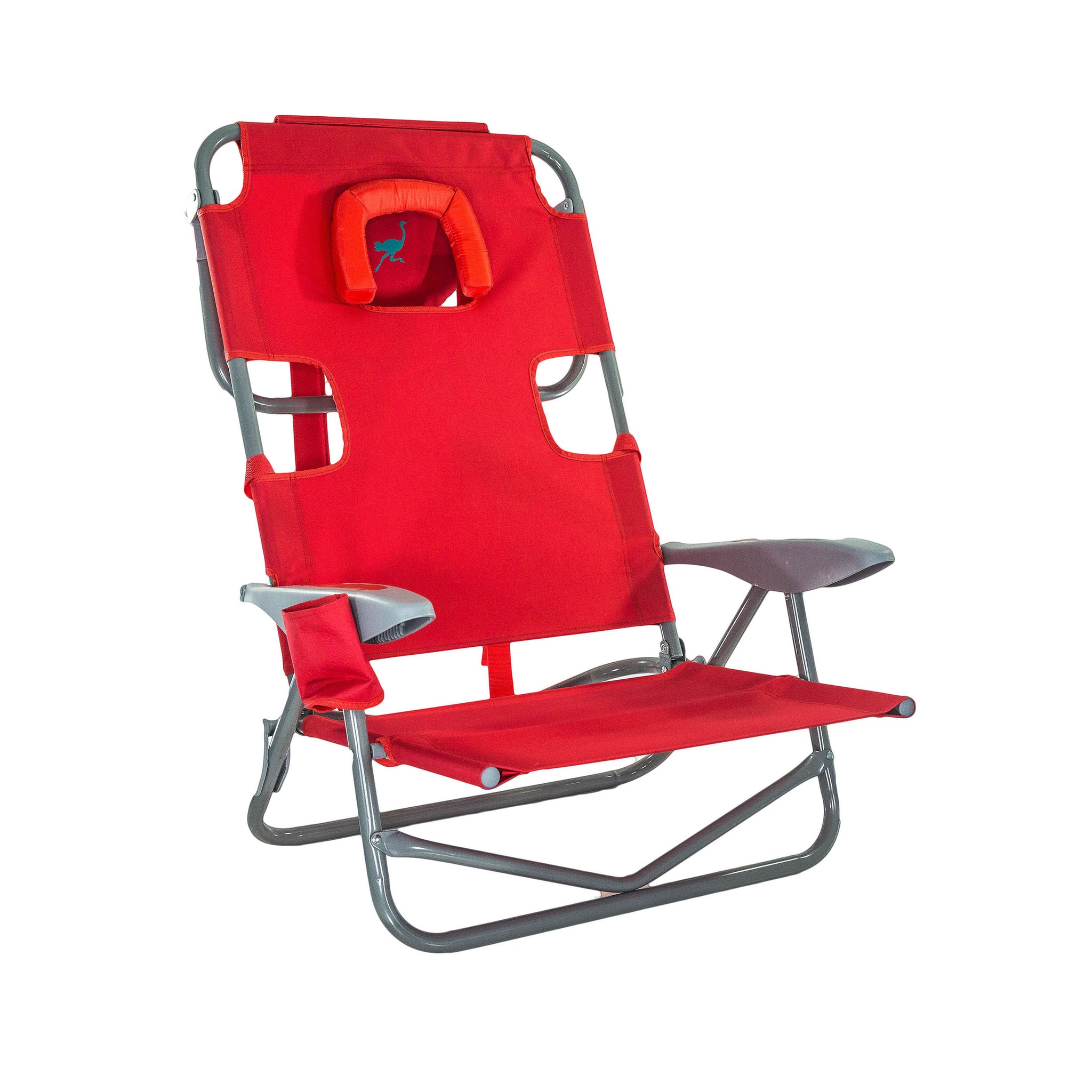 Ostrich On Your Back Chair – Sedia Da Spiaggia Con Foro Per Viso E Cinghie Zaino, Telaio In Acciaio, Max 125 Kg, Righe - 2